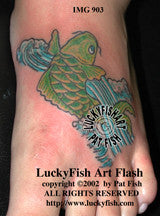 Waterfall Koi Tattoo Design 1