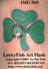 Spiral Shamrock Celtic Tattoo Design 1