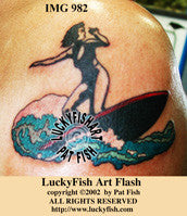 Surfer Girl Tattoo Design 1