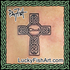 Celtic Dedication Cross Tattoos
