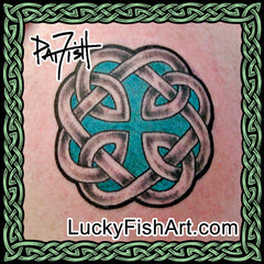 Celtic Warrior Leg Tattoo — LuckyFish, Inc. and Tattoo Santa Barbara