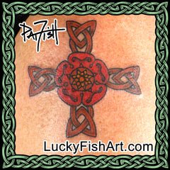 Celtic Floral Cross Tattoos