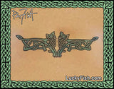 Decorative tattoo design with Celtic knotwork dog, featuring the brand 'LuckyFish'.