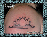 Floating Lotus Tattoo Design