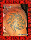 Devoted Family Man Tribal Flames Tattoo with Celtic Design