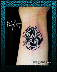 Celtic merhorse kelpie tribal tattoo design