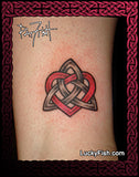 pink celtic heart tattoo