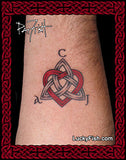 celtic heart tattoo with initials
