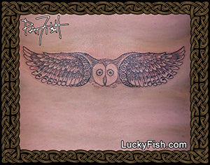 Moon Owl Celtic Tattoo Design