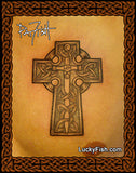 Celtic cross with sword tattoo