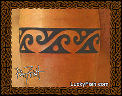 Seafarer Band Tribal Wave Tattoo Design