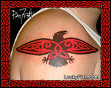 shoulder Shield Raven Tattoo with Celtic Design