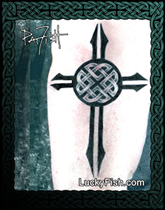 Protection Cross Celtic Tattoo Design 