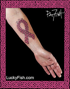 celtic pink cancer ribbon tattoo photo