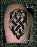 Entwined Wolves Tattoo with Celtic Tribal Design