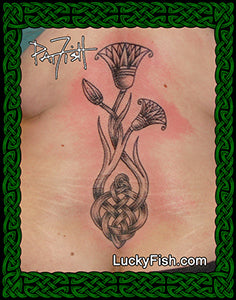 Ascending Egyptian Lotus Tattoo Design 