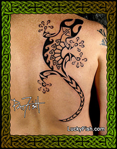 Gecko Tribal Tattoo Design