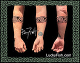 three views of  Celtic arm band tattoo