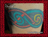 colorful Band Spiral Celtic Tattoo Design