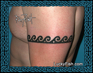 Reverse Wave Tribal Tattoo Design 