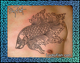 Betta Fighting Fish Tattoo Design with animated preview