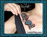 Tribal Tattoo design on skin with 'Lucky Fish' branding