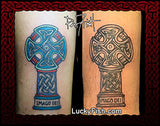 Celtic cross Wales church tattoo design