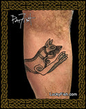 Celtic tattoo lion dog pattern