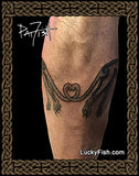 Celtic dog and lion tails tattoo pattern