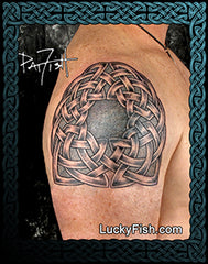 Begone Knot Celtic Tattoo Design on upper arm coverup