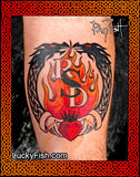 flaming tattoo claddagh photo