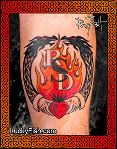 flaming tattoo claddagh photo