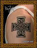 black graphic Celtic Cross Tattoo Design