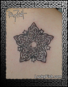 Celtic fractal knotwork star tattoo