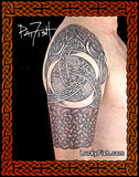 Trinity Half Sleeve Celtic Warrior Tattoo Design 