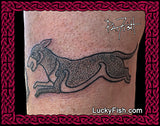Pictish hunting hound tattoo