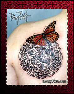 Butterfly Breakaway Celtic Tattoo Design 1