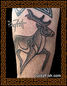 Pictish Stonecarving Deer Tattoo Design