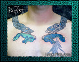 two Pictish Seamonster Tattoo Design torc