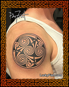 Book of Durrow Celtic Wheel Tattoo Design