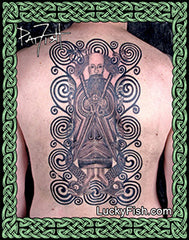 Saint Brendan the Navigator tattoo and chair in Clonfert Catherdral 