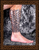 Chain Mail Leg Wrap Celtic Tattoo Design 