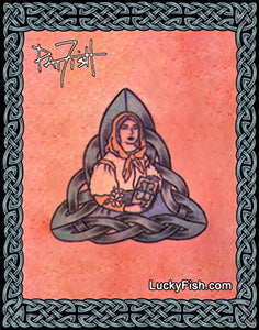 tattoo of Irish saint Dymphna by Pat Fish