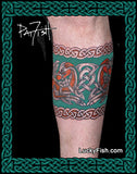 Celtic knot leg band with dogs