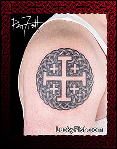 Jerusalem Cross Celtic Tattoo Design 
