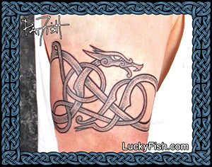 Nordic Runestone Dragon Tattoo Design