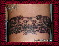 Celtic dog arm band tattoo design by Pat Fish