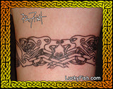 tattoo design two Celtic dogs by Pat Fish