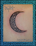 Spiraled Moon Celtic Pictish Tattoo Design 3