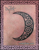 Spiraled Moon Celtic Pictish Tattoo Design